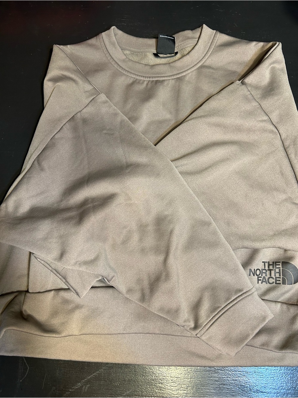 The North Face Men’s Crewneck Sweatshirt in Taupe Beige